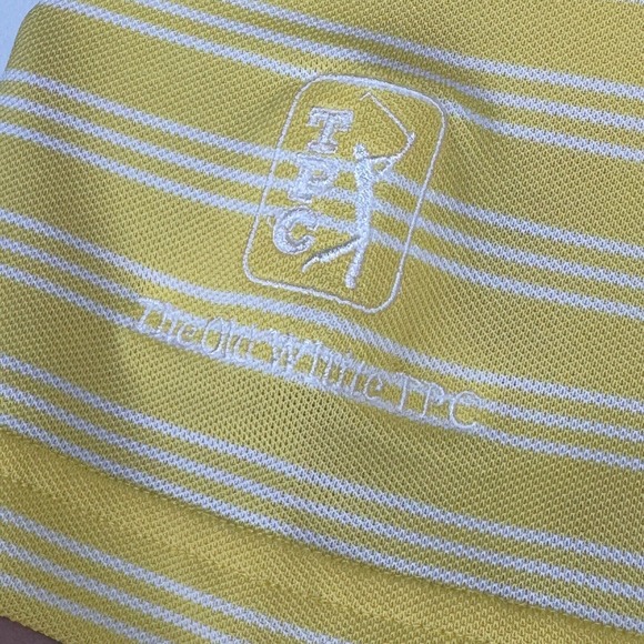 Under Armour Performance Polo Shirt Men Medium Yellow Greenbriar Old White TPC - Picture 5 of 9